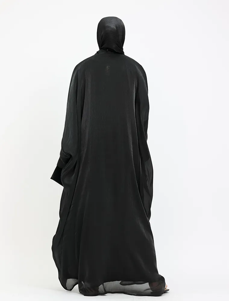 Black Organza Kimono Set
